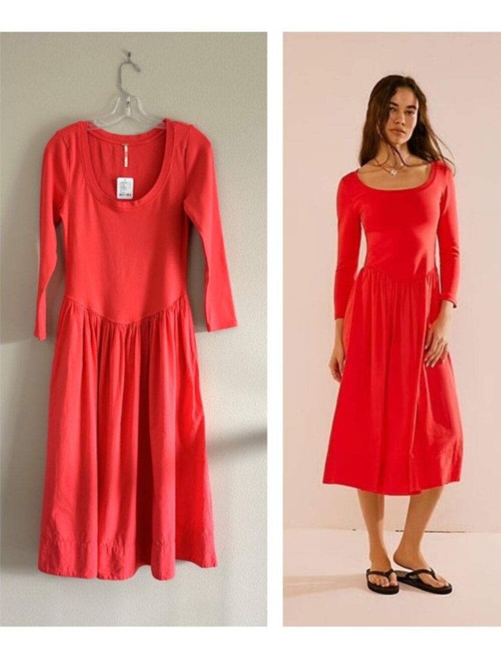 Free People Aelia Dress, Red, M, Boho Vacation NEW